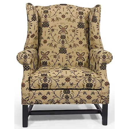 High Wing Back Chair with Rolled Arms